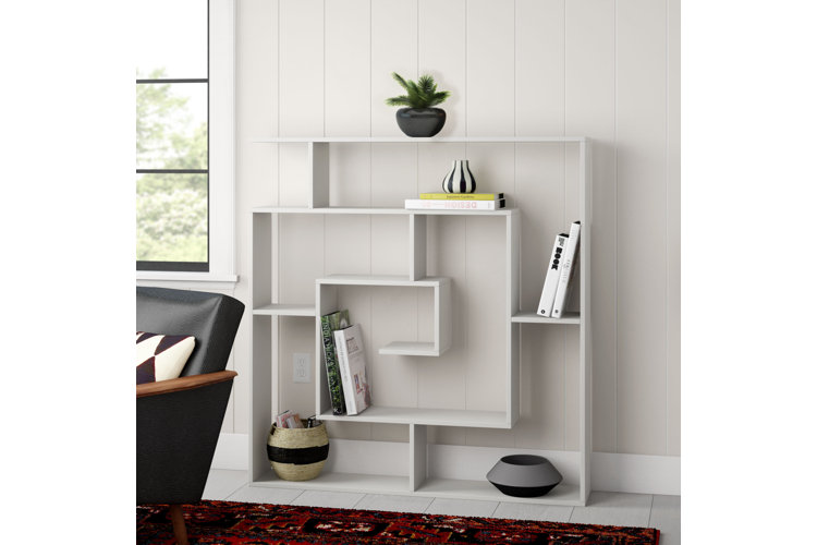 Shallow white store bookcase